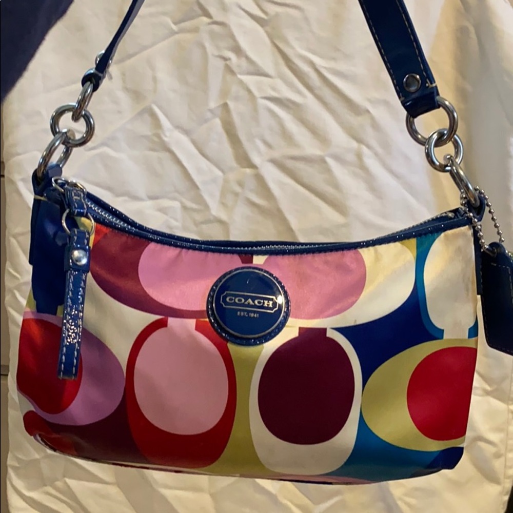 Multicolored coach shoulder/crossbody bag